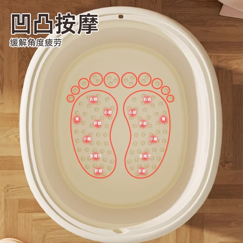 折叠加盖泡脚桶带按摩凸点