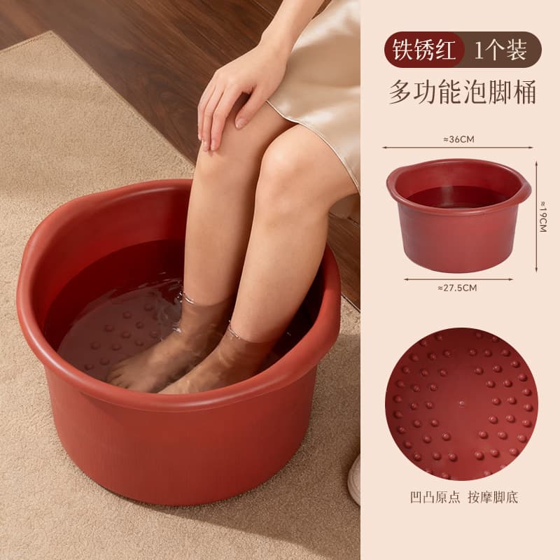 加高按摩泡脚桶 家用足浴盆(颜色随机)