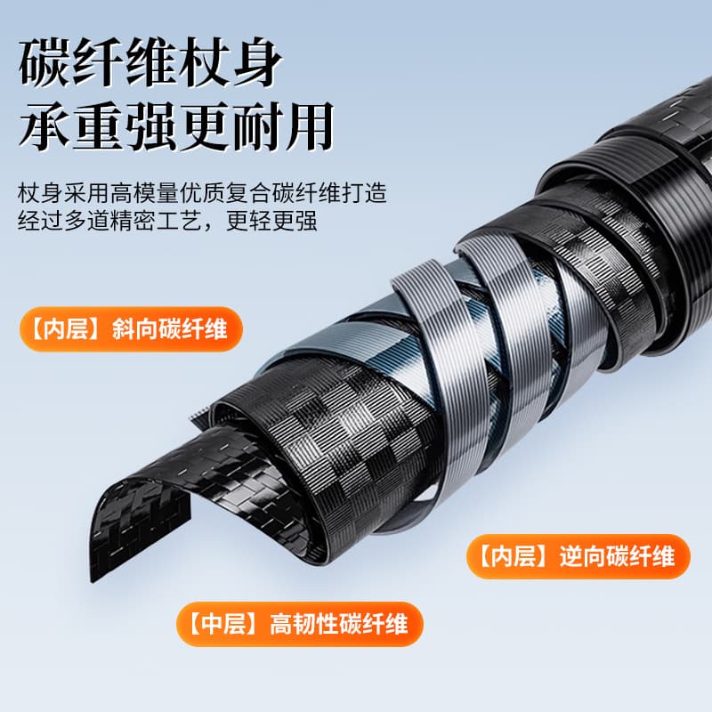 碳纤维拐杖 轻便防滑四脚款