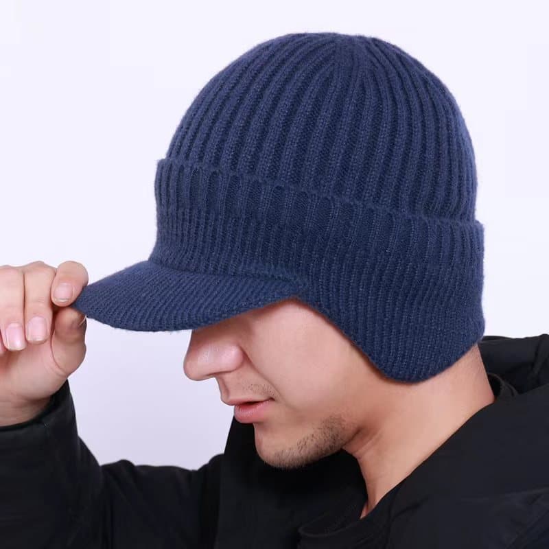 秋冬保暖针织老人帽（颜色随机）