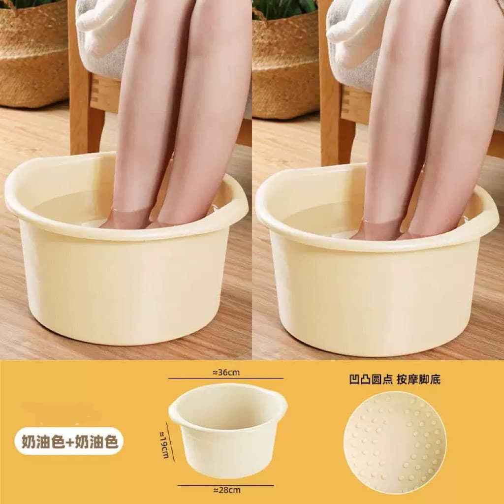 加厚塑料洗脚盆 盆底凸点 双耳把手