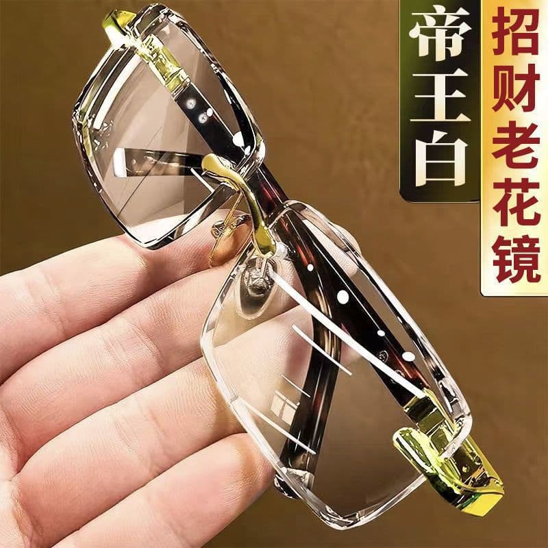 无框切边老花镜 黑金色