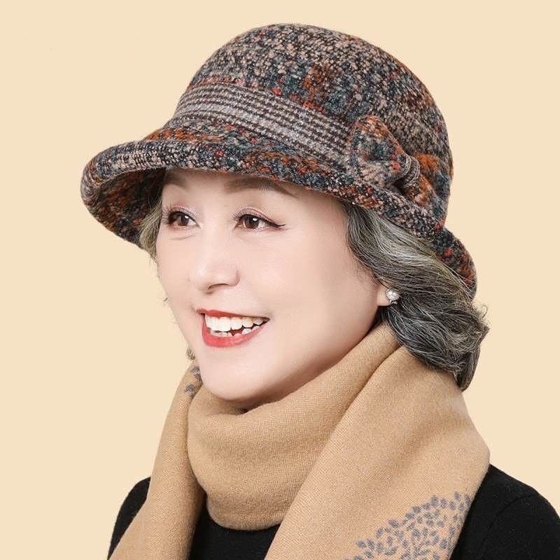 中老年女士毛呢渔夫帽 秋冬保暖
