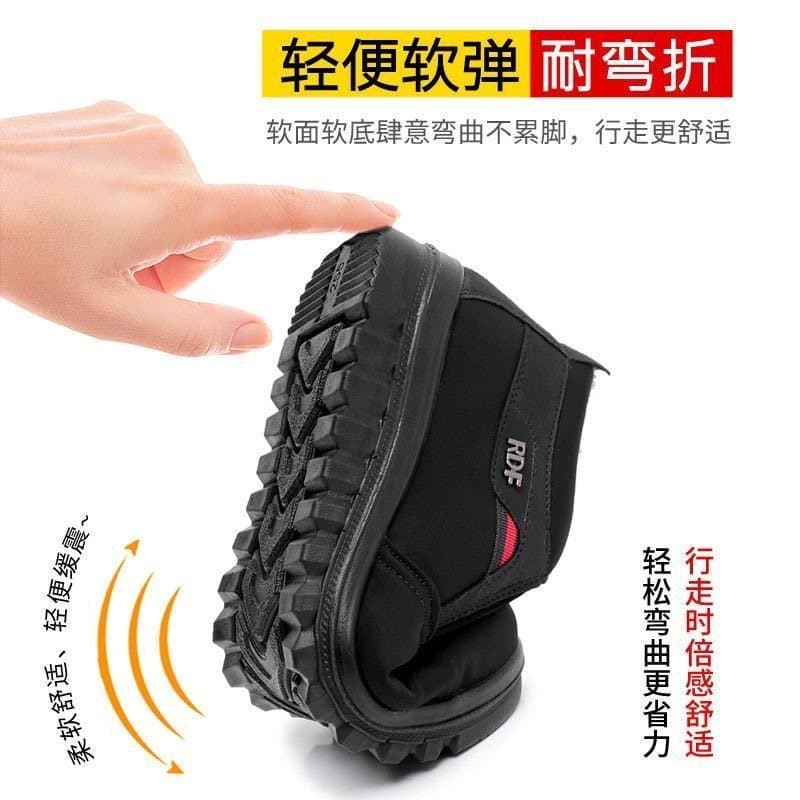 爸爸棉鞋 加绒保暖软底防滑
