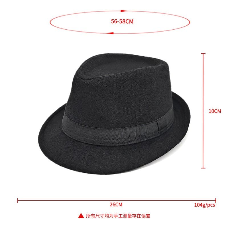 复古短檐礼帽 春秋毛呢帽