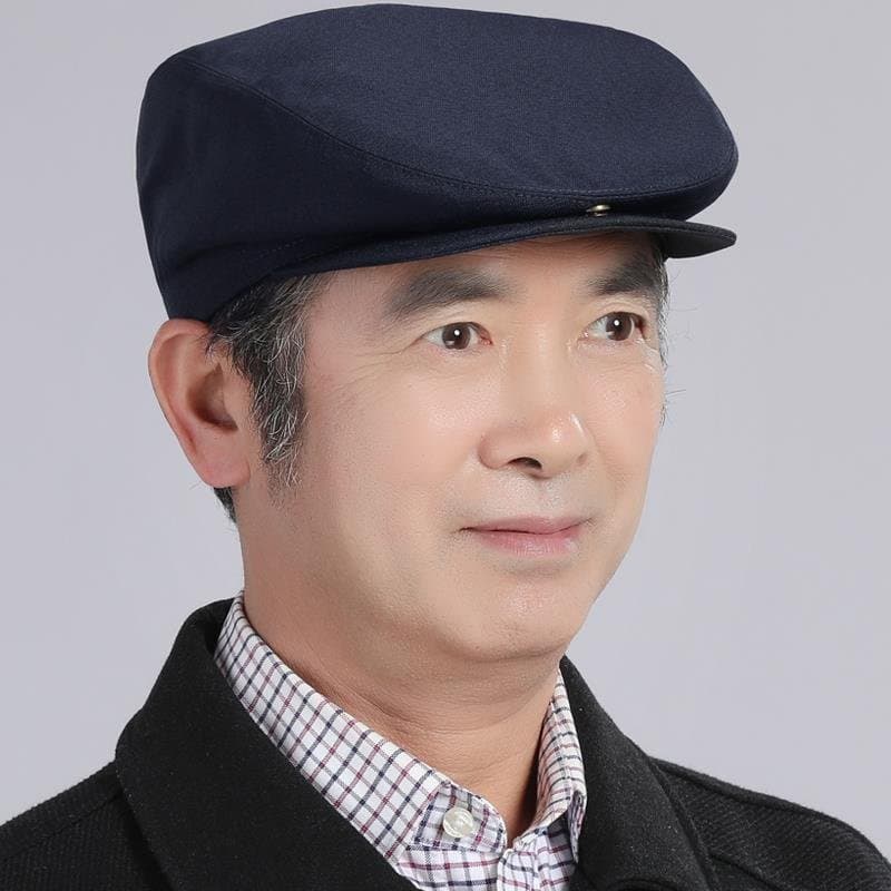 老年男士薄款布帽 鸭舌帽平顶帽