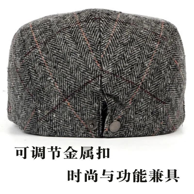 中老年男士秋冬保暖鸭舌帽 前进帽