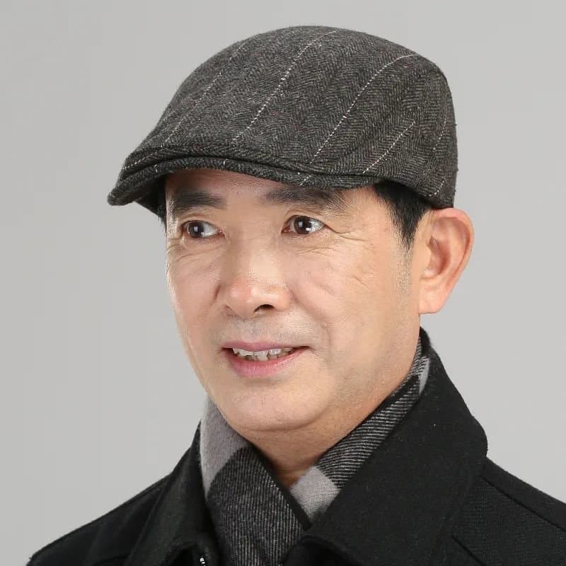 中老年男士秋冬保暖鸭舌帽 前进帽