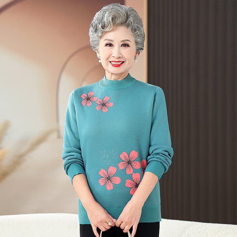 中老年女士加绒保暖打底衫