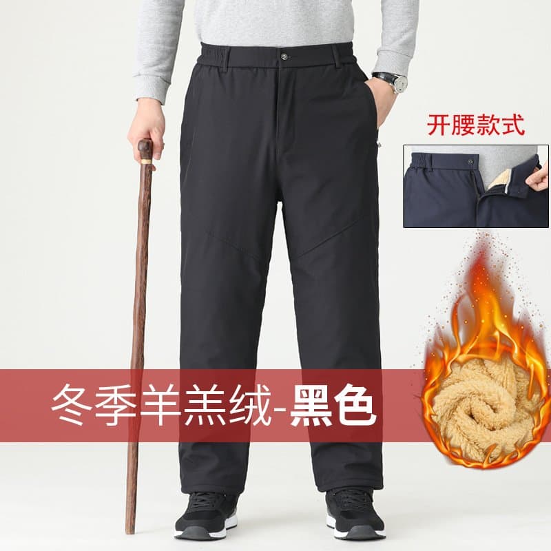 中老年加绒加厚保暖裤 松紧高腰