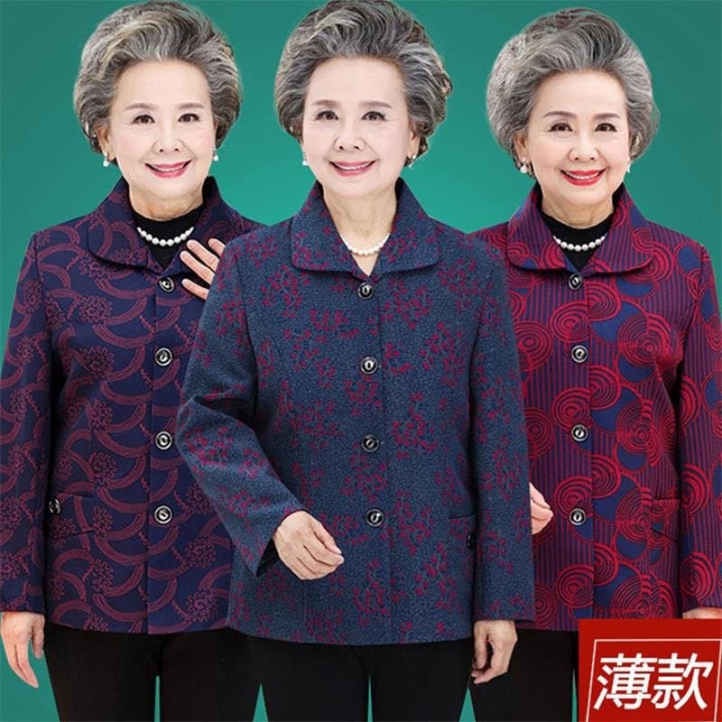 中老年女士春秋薄款外套 宽松显精神