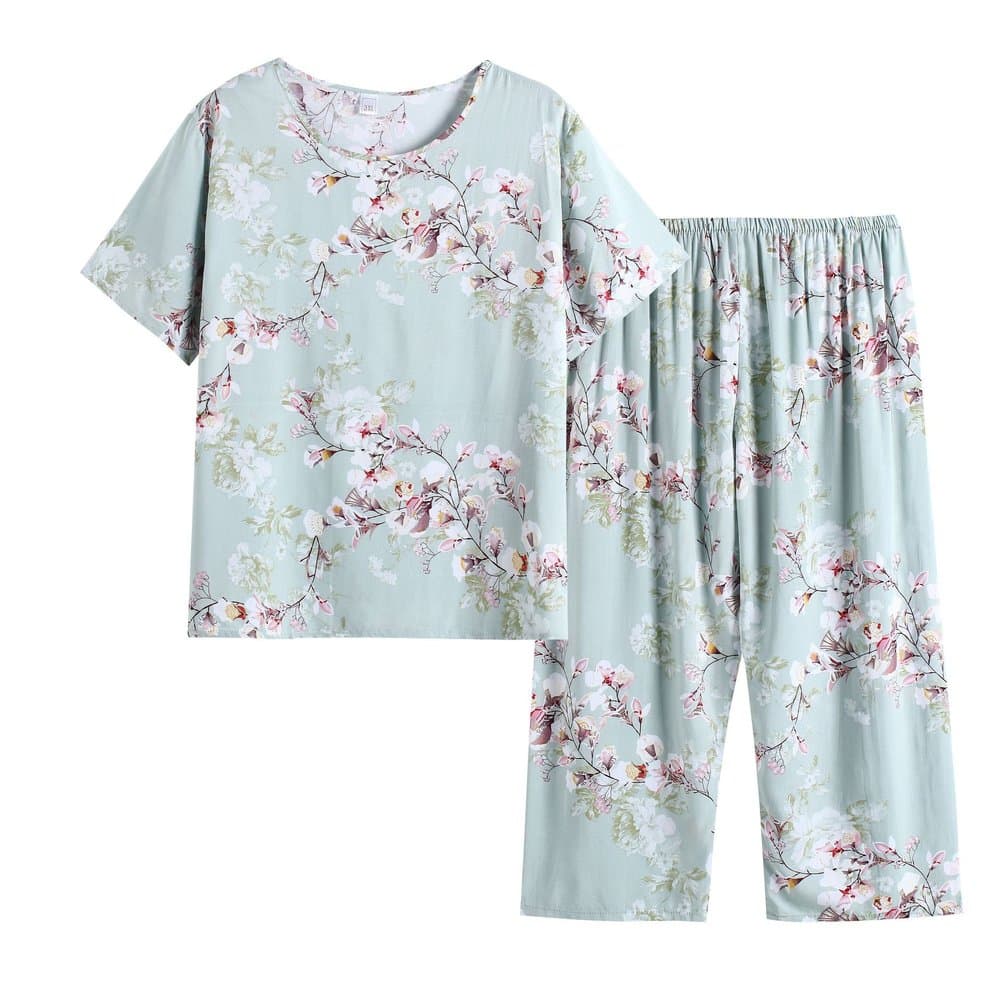 中老年夏季短袖家居服套装