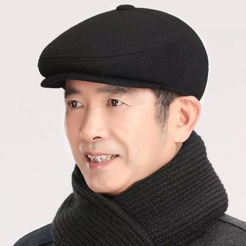 中老年男士冬季保暖鸭舌帽 护耳