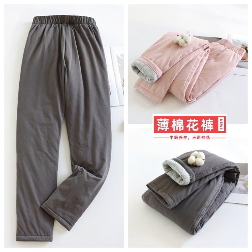 女士保暖棉裤 松紧腰加厚居家外穿
