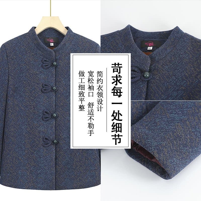 中老年唐装棉外套 加绒加厚