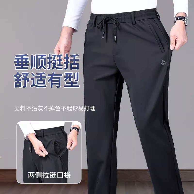 中老年男士松紧腰休闲长裤 春秋款