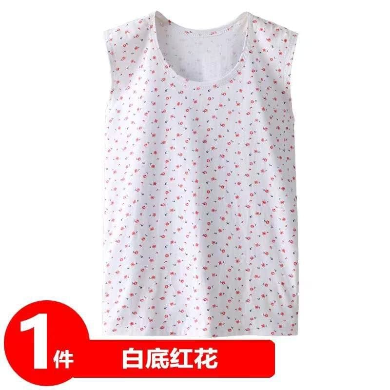 中老年纯棉无袖背心 宽松透气