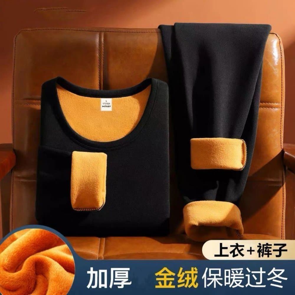 中老年加绒保暖内衣套装