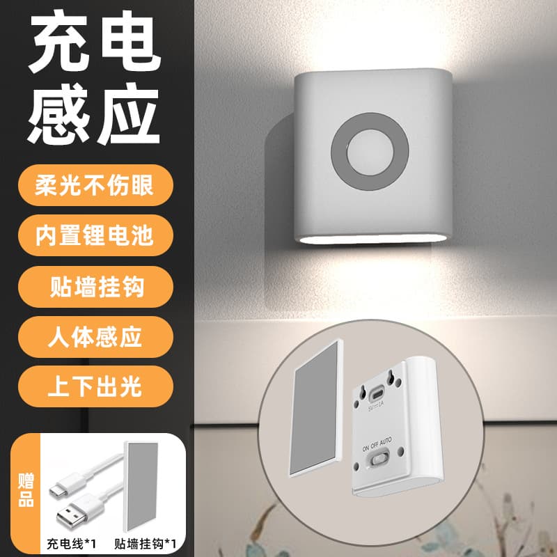 人体感应小夜灯 充电插电两用