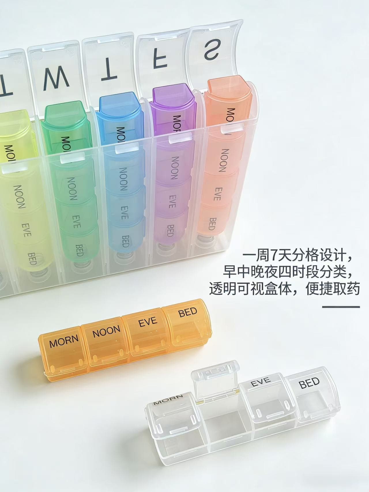 一周七天分药盒 28格 彩色分格