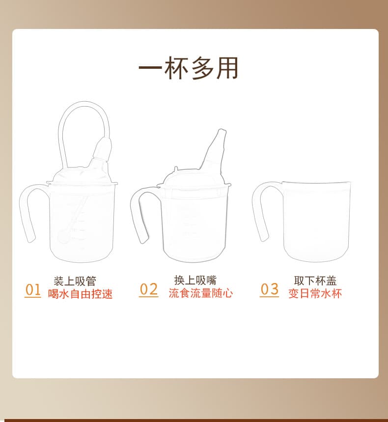 防呛防摔老人流食杯(颜色随机)