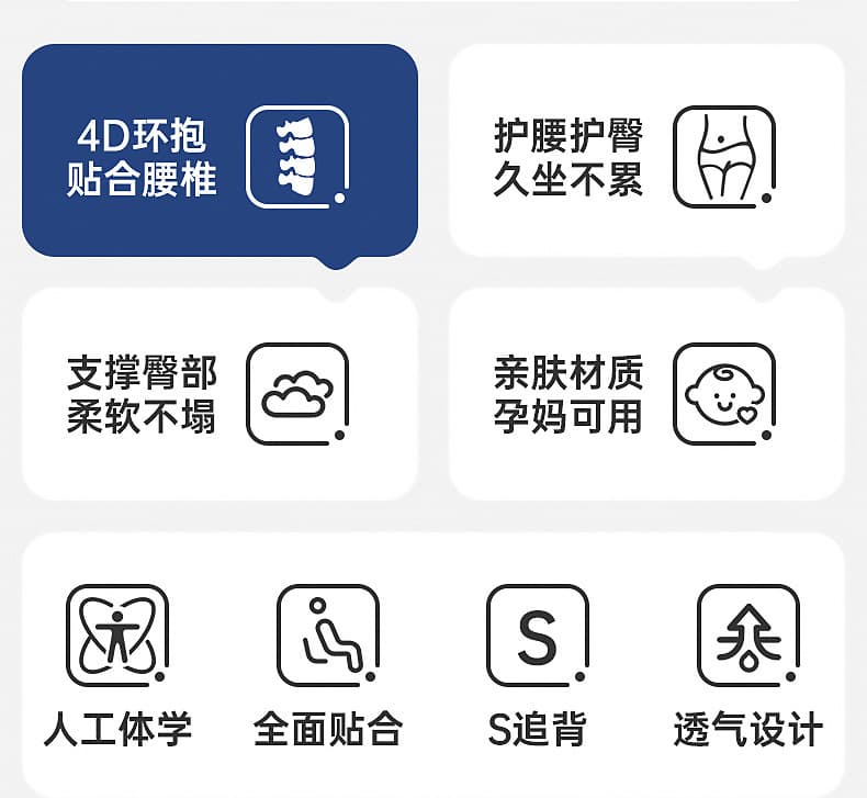 人体工学护腰坐垫 久坐舒缓