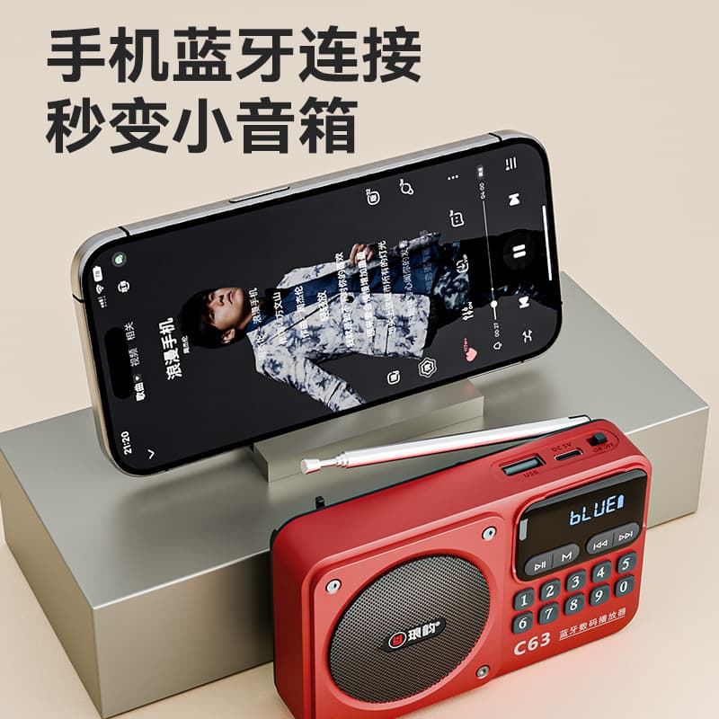 蓝牙插卡收音机 大按键(颜色随机)