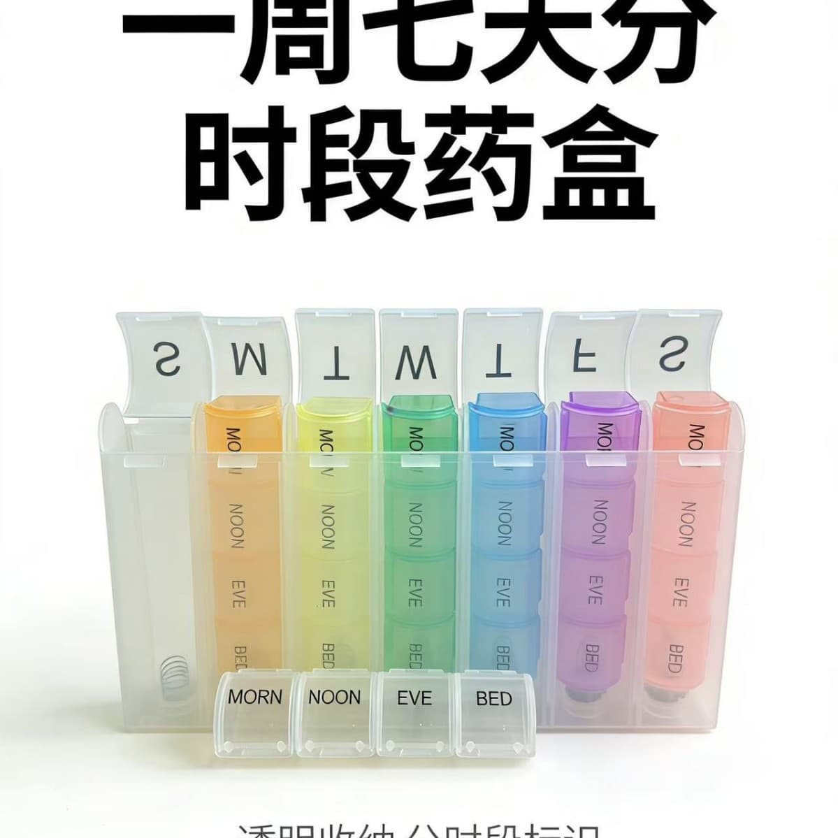 一周七天分药盒 28格 彩色分格