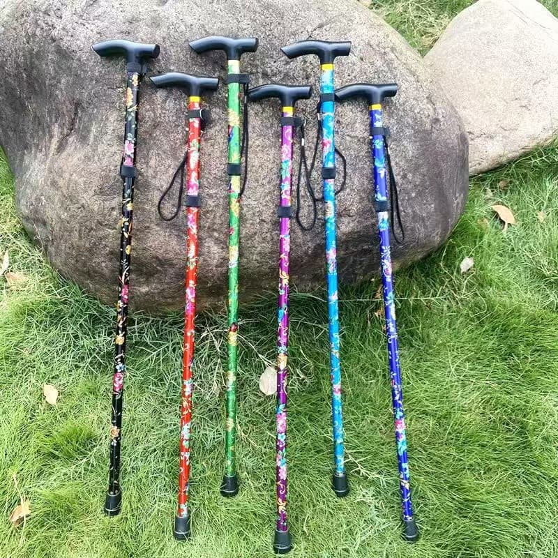 印花折叠伸缩手杖(颜色随机)