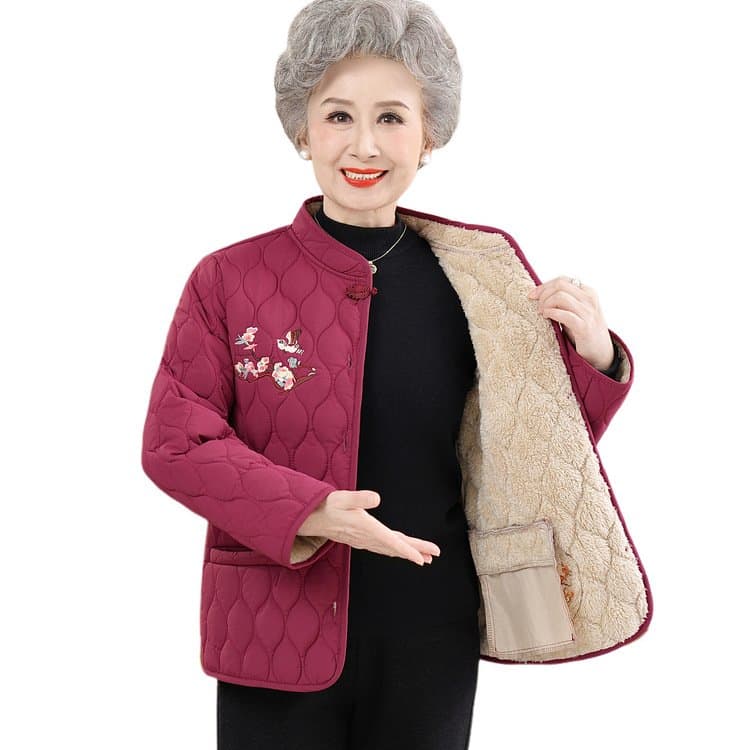 中老年加绒加厚棉袄 居家保暖