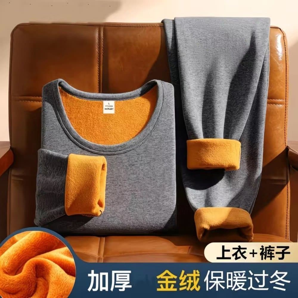 中老年加绒保暖内衣套装