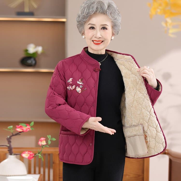 中老年加绒加厚棉袄 居家保暖