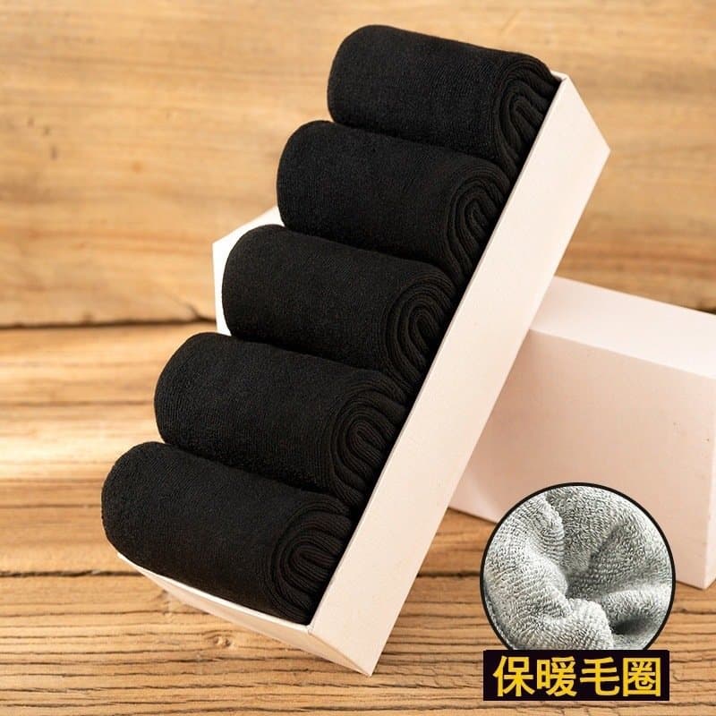 老人加厚加绒中筒袜 保暖