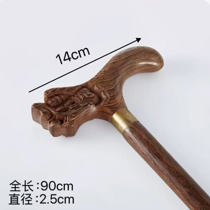 实木手杖 龙头把 老人拐杖