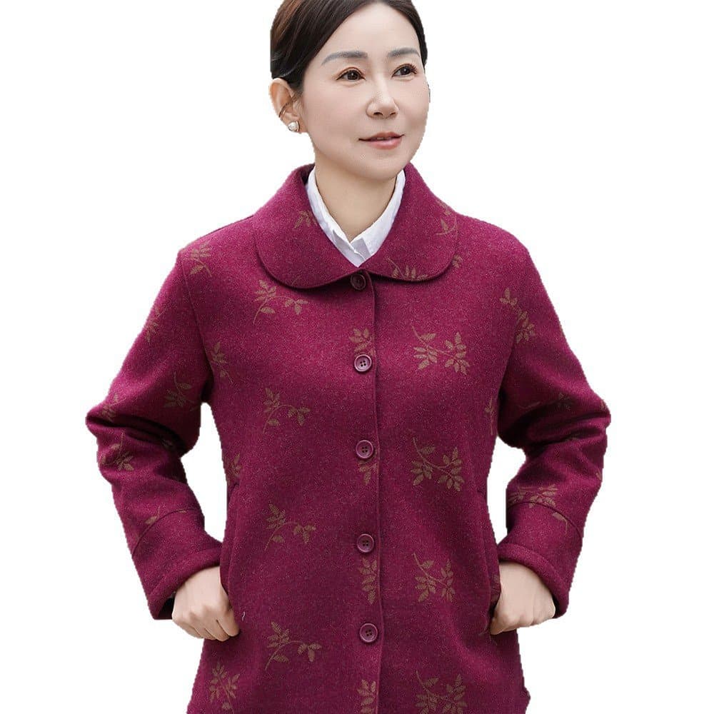 中老年加绒加厚棉袄外套