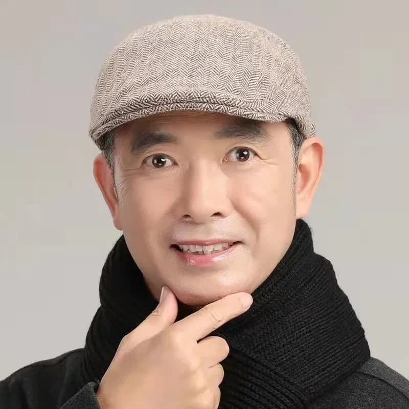 老人平顶帽 春秋保暖贝雷帽