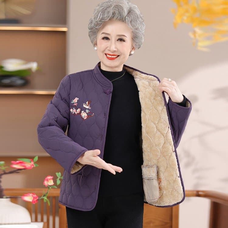 中老年加绒加厚棉袄 居家保暖