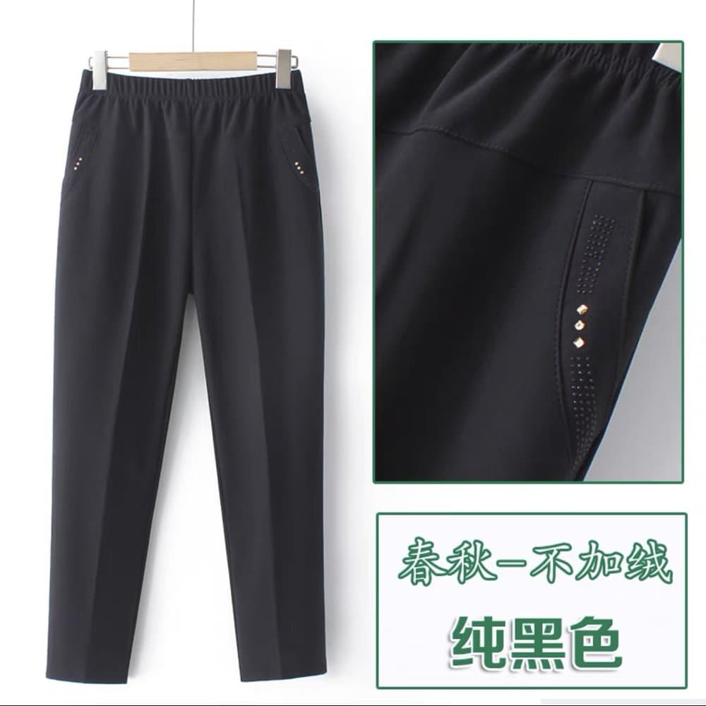妈妈加绒加厚长裤 宽松松紧腰