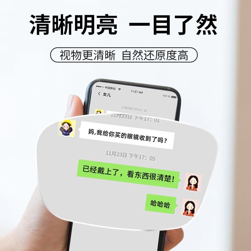 金属框折叠老花镜 玻璃镜片
