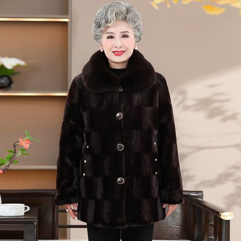 中老年女士加厚保暖棉衣外套