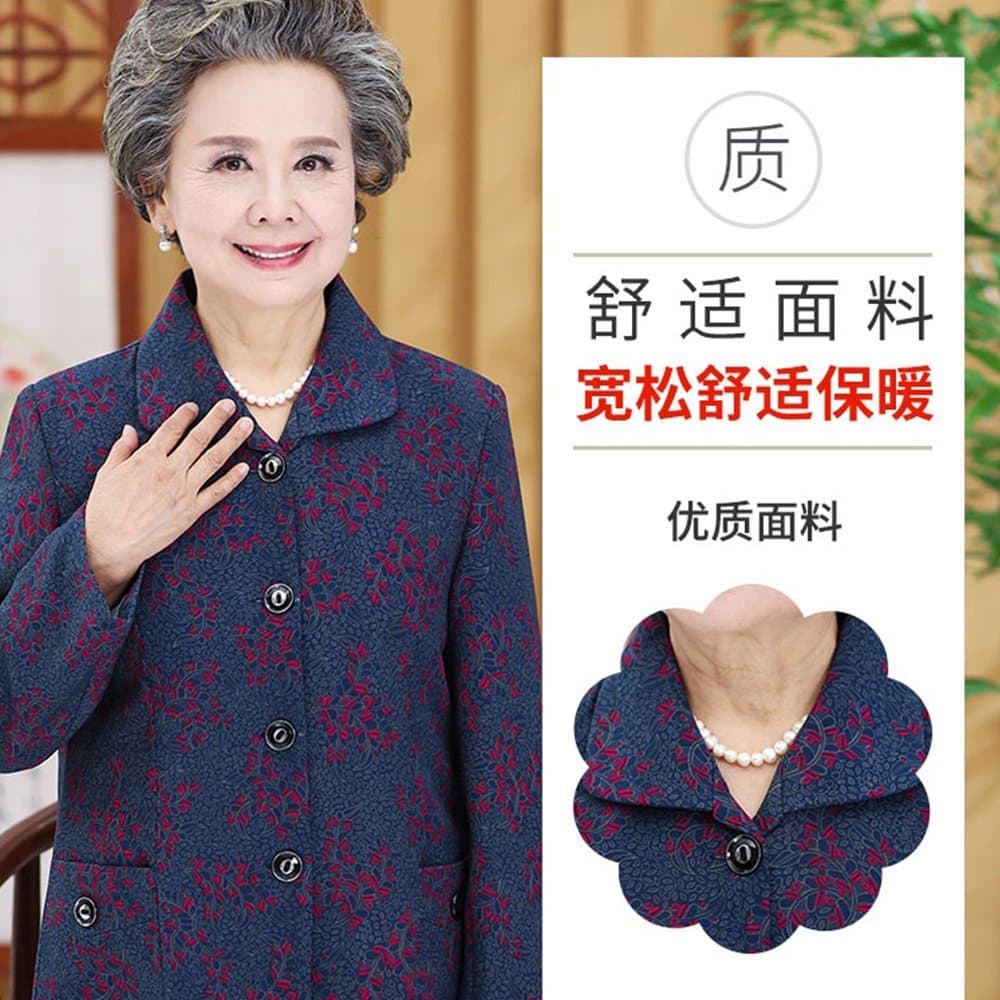 中老年女士春秋薄款外套 宽松显精神