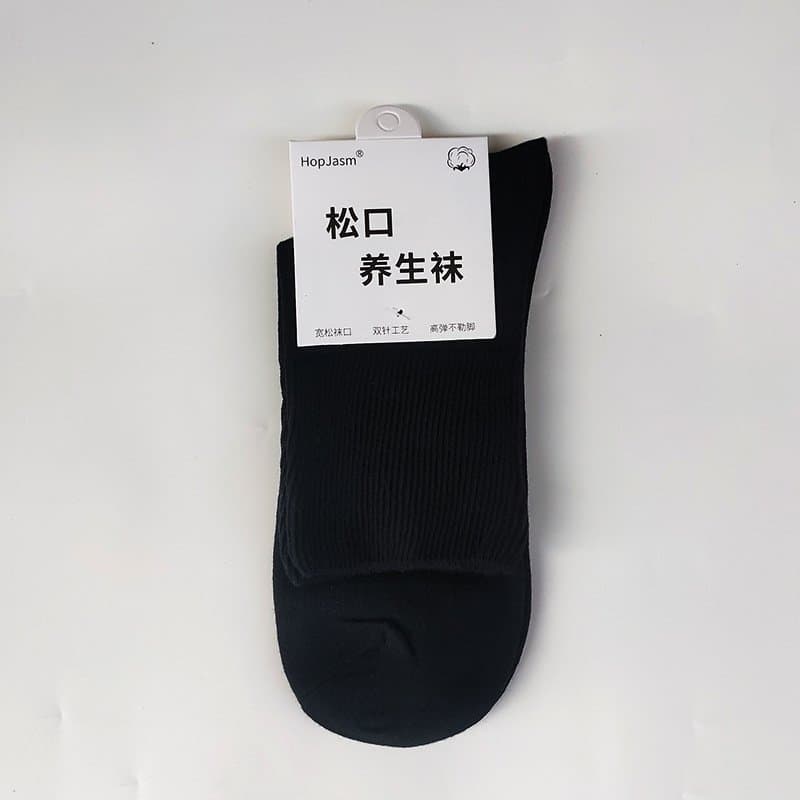 宽松袜口中老年棉袜 不勒脚