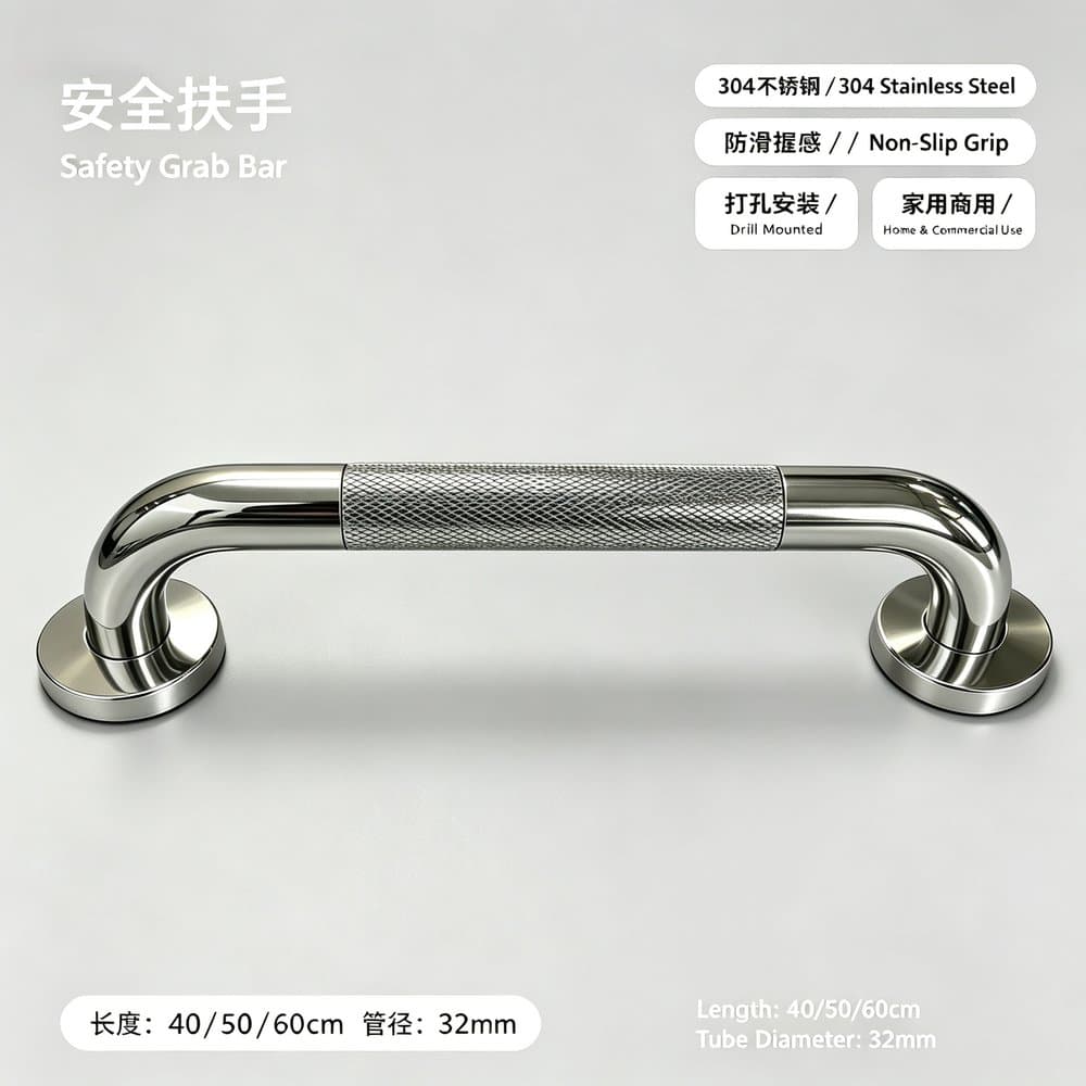 不锈钢卫生间防滑扶手 网纹好握