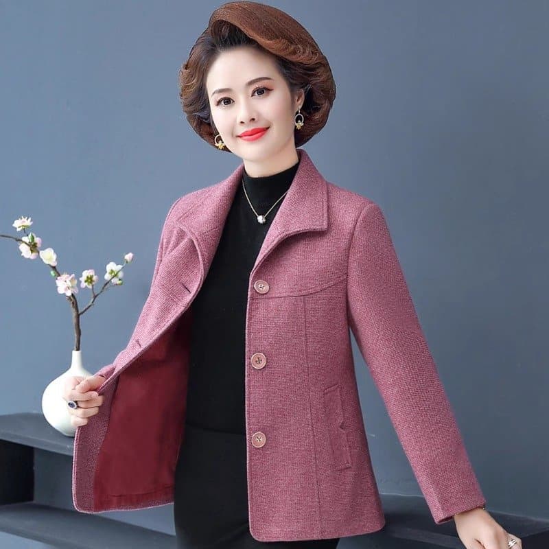 中老年女士春秋翻领外套 妈妈装