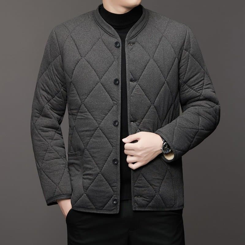 中老年男士加绒保暖棉服外套