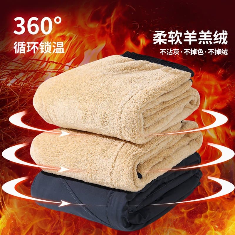 中老年加绒加厚保暖裤 松紧高腰