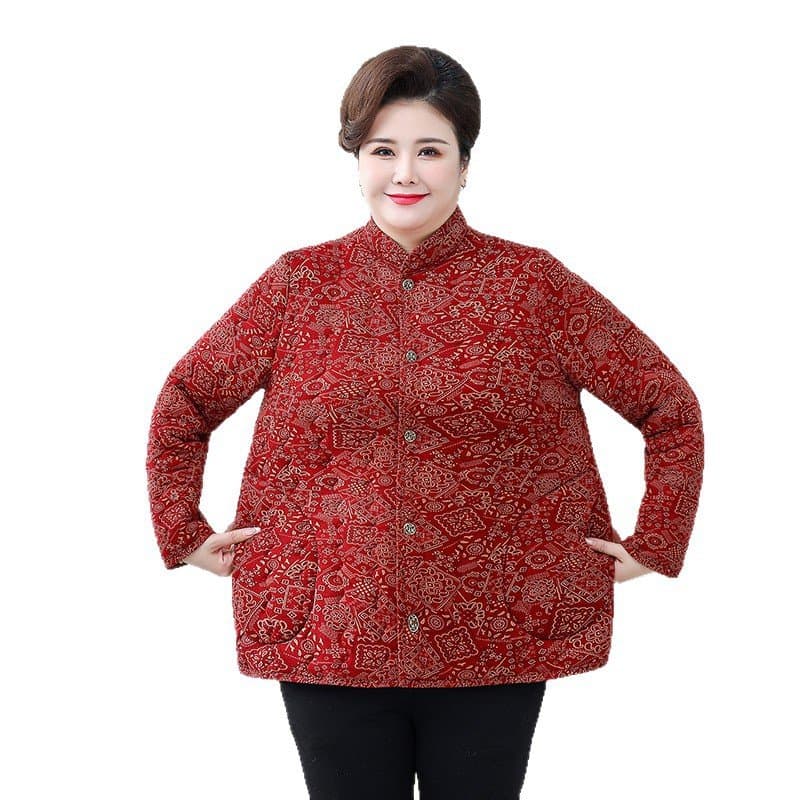 中老年女士加肥大码加绒小棉袄