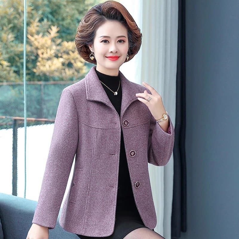 中老年女士春秋翻领外套 妈妈装