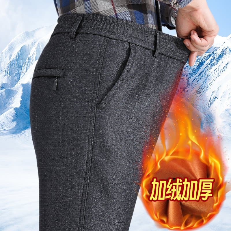 爸爸休闲裤 松紧腰宽松高腰