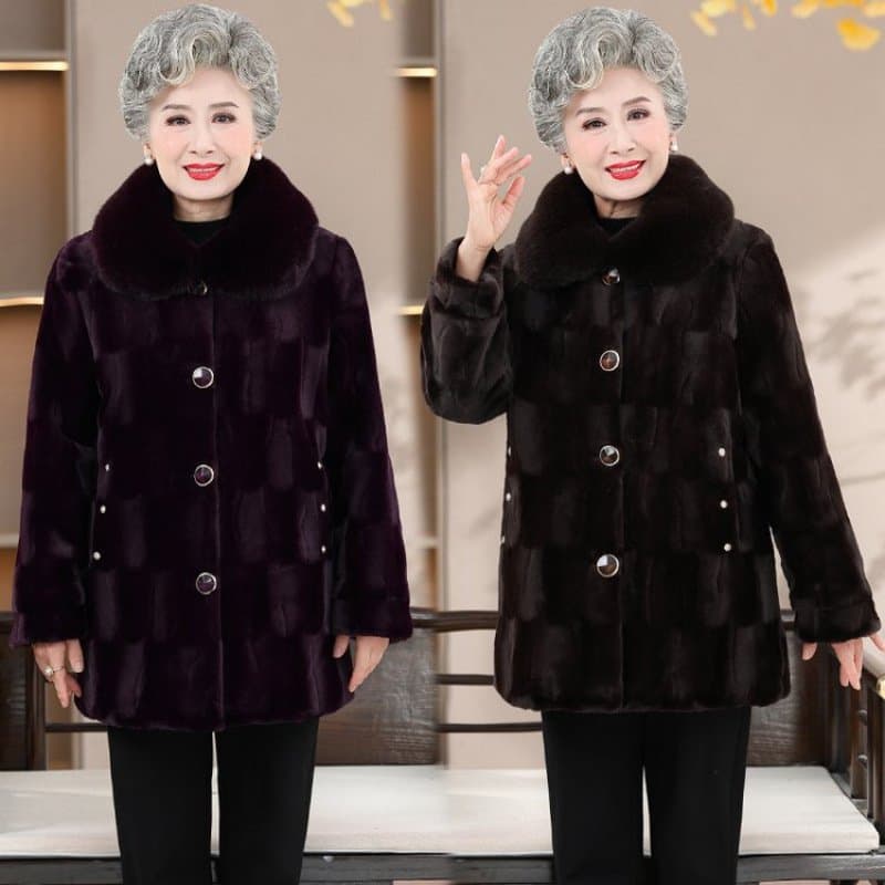 中老年女士加厚保暖棉衣外套